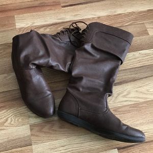 Brown tall boots